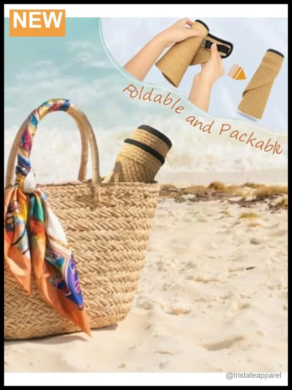 Sun Visor Hat for Women Upf 50+ Straw Beach Ponytail Hat Adjustable